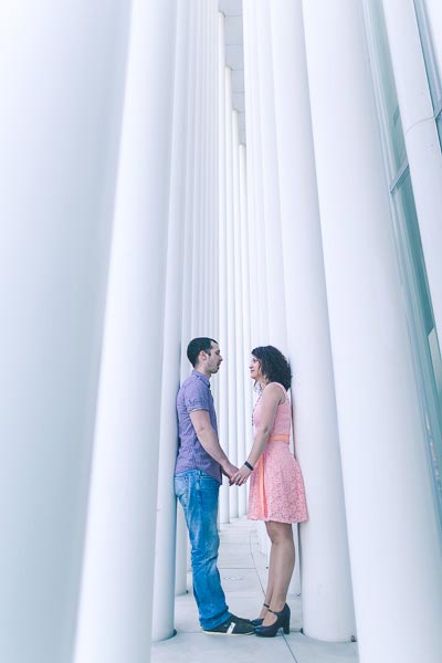 great engagement session photo at the philharmonie of luxembourg