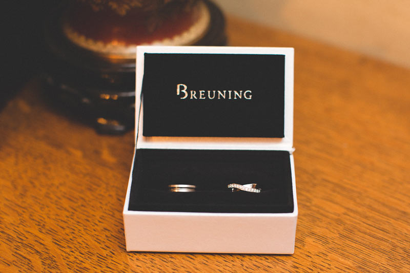 wedding rings in their box