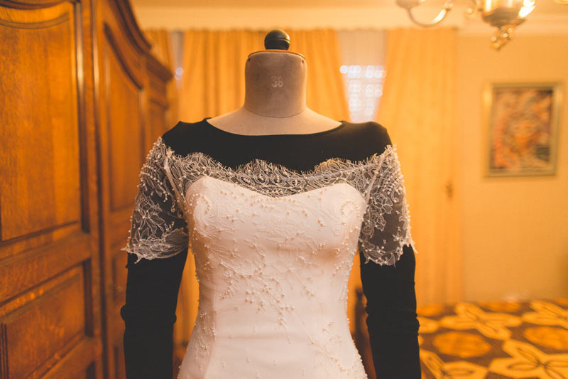 wedding dressed on its mannequin