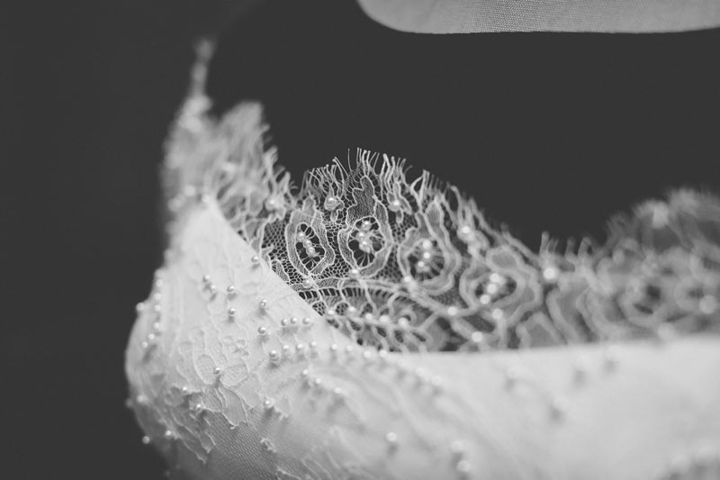 lace panels on the wedding dress