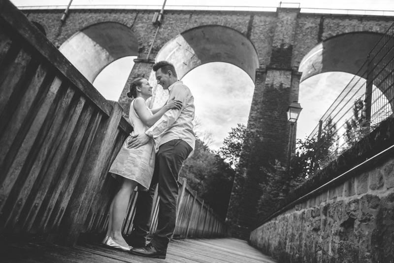 the photographer found a great viewpoint to shoot the couple