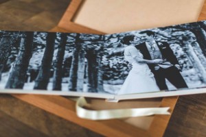 luxury photo album with black and white prints