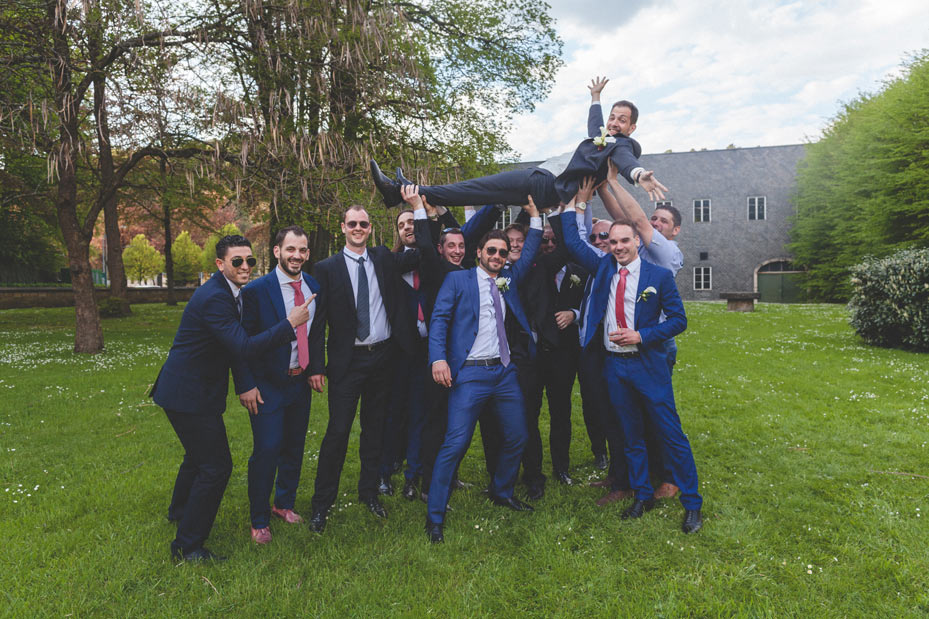 group shot with the groom