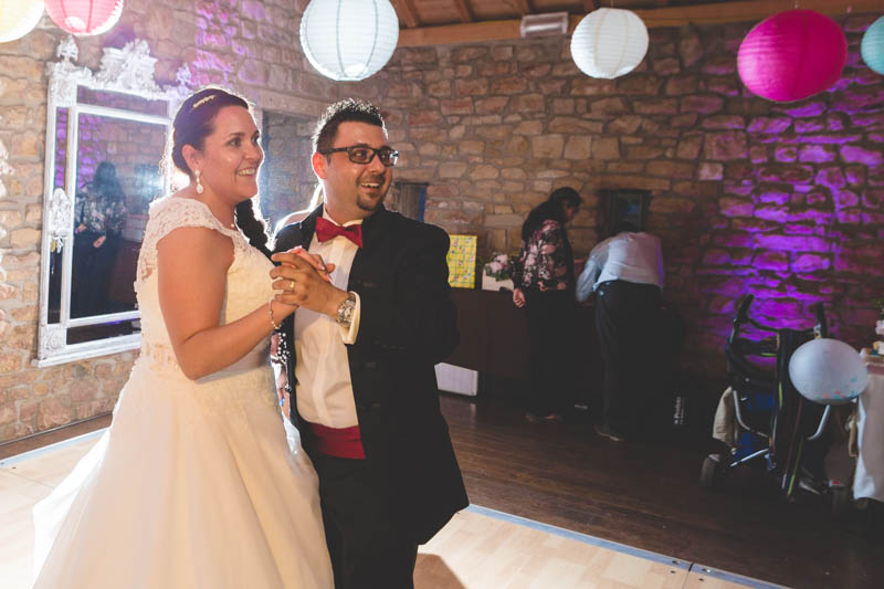 newlyweds dancing at moulin d'altweis in luxembourg