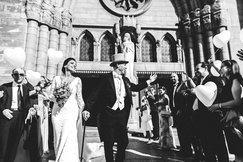 newlyweds coming out of luxembourg church