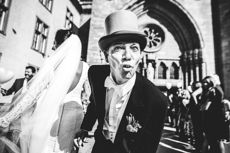 groom making a funny face