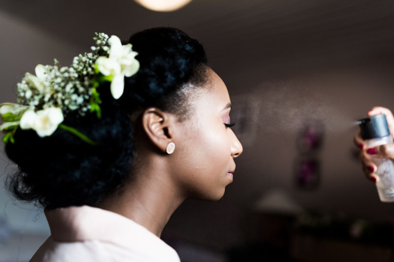 hairspray on the bride